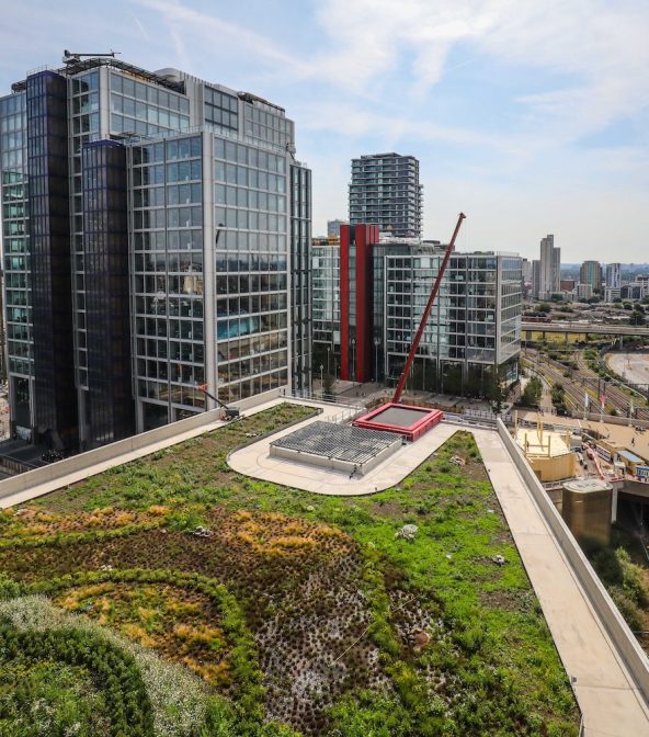 The International Quarter in Stratford, London. It is a commercial development that is part of the wider regeneration of the area around Queen Elizabeth Olympic Park.