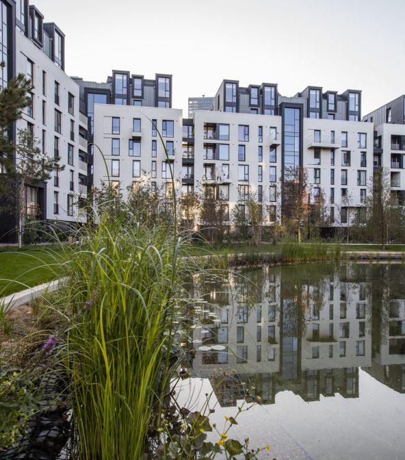 New Garden Quarter, which is part of the Chobham Farm residential development in Stratford, London.