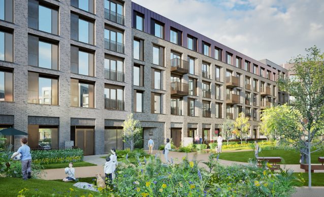 Mixed-use development around Cambridge North station.